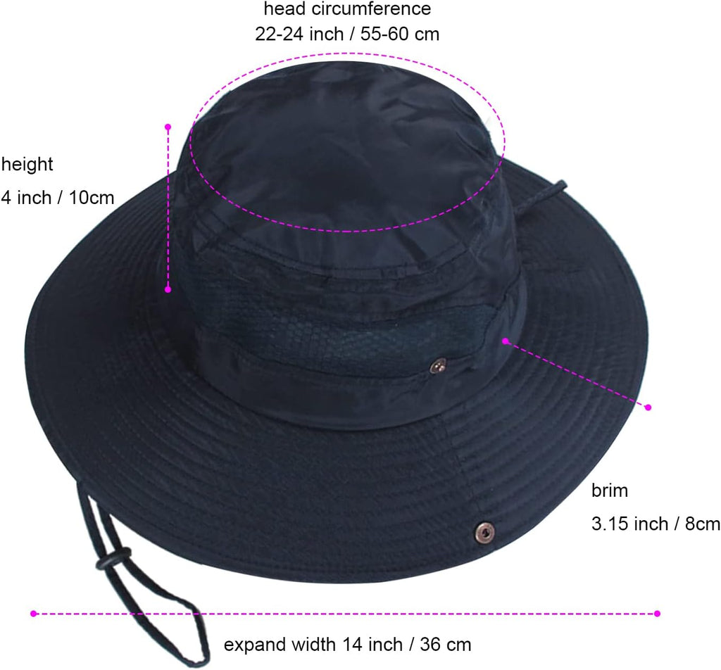 HUAMULAN Wide Brim Sun Hat for Women Men Summer UV Protection Bucket Hats