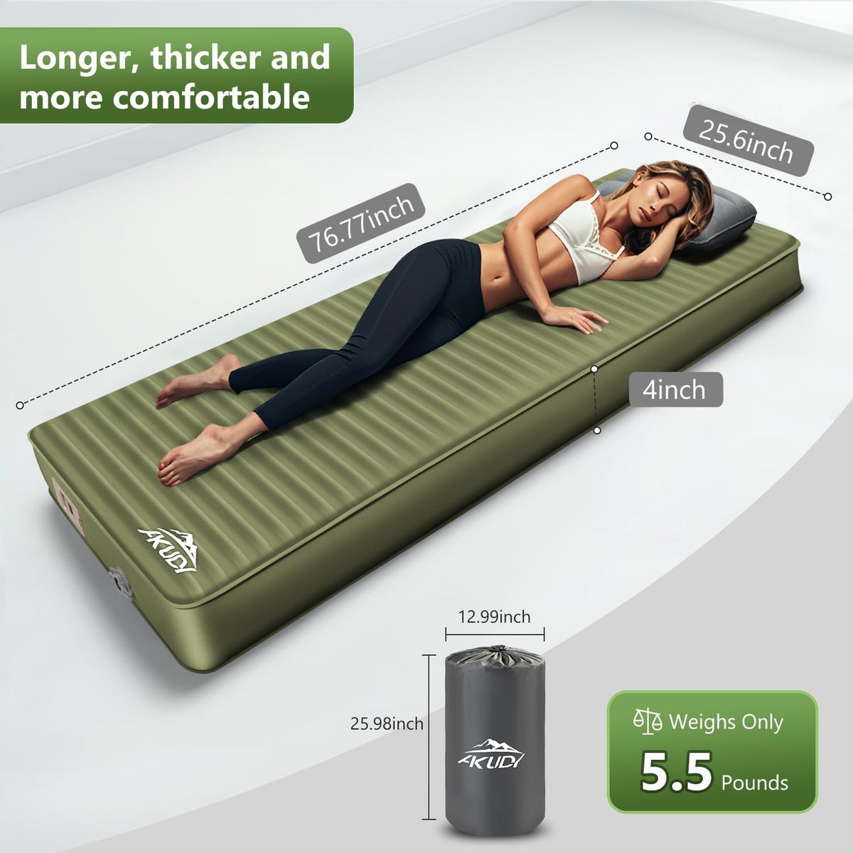 Self Inflating Sleeping Pad with Electric Pump