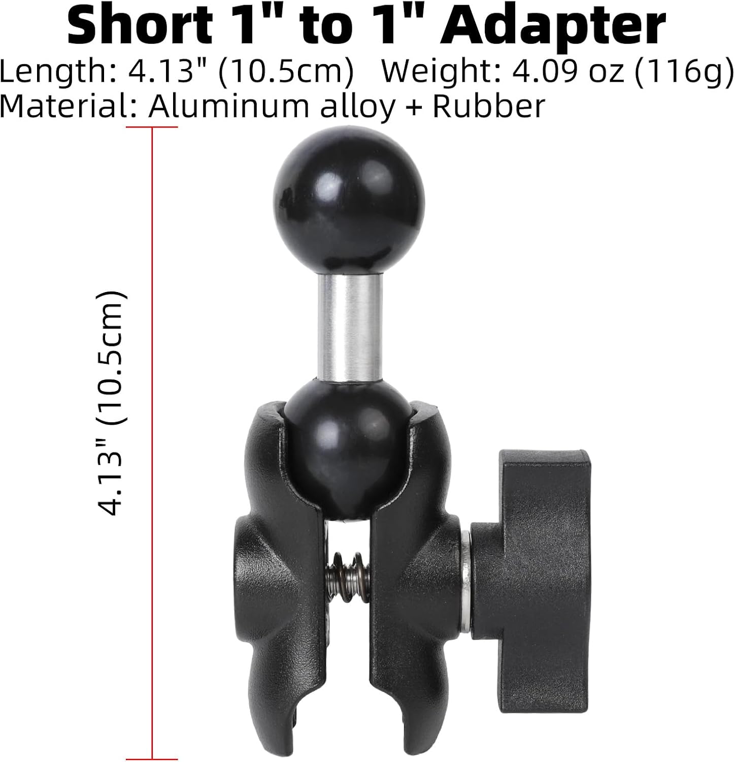 Double Socket Arm with 1" Double Ball Adapter Compatible with RAM B Size Mounts, 360° Rotation Extension Rod for Phone Holder, Tablet Mount, for Bike, Motorcycle, Truck (4.13" Short Adapter)