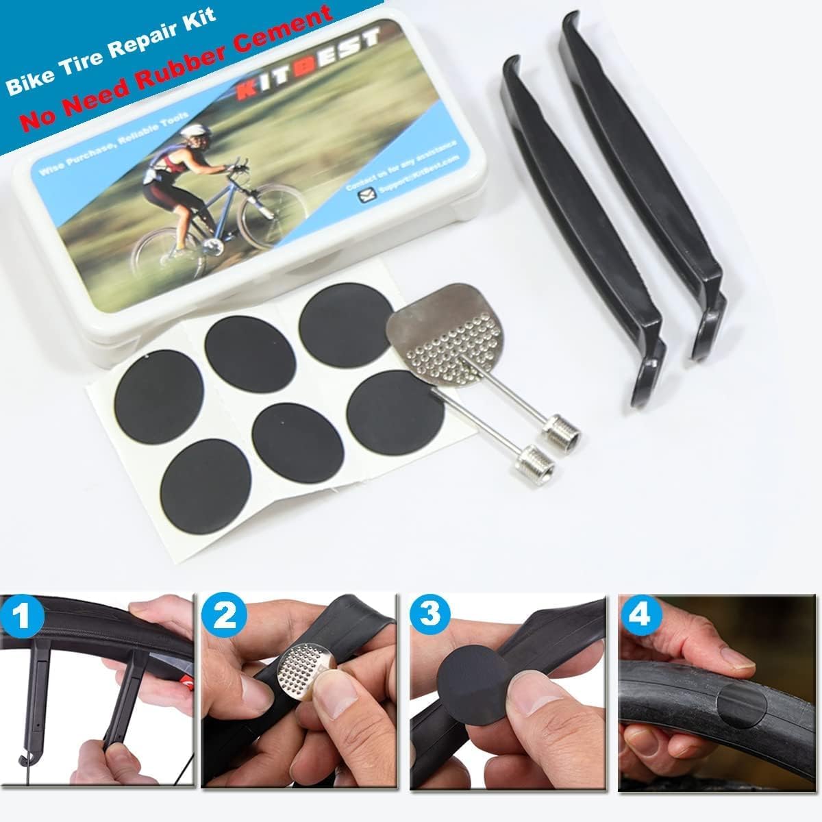 Bike Repair Bag with Tire Pump and Portable Bicycle Kit for Camping Travel