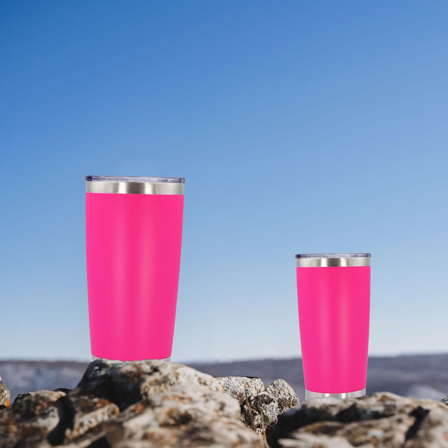 20oz Tumbler with Lid Stainless Steel Tumblers Insulated Mug Hot Pink 6P