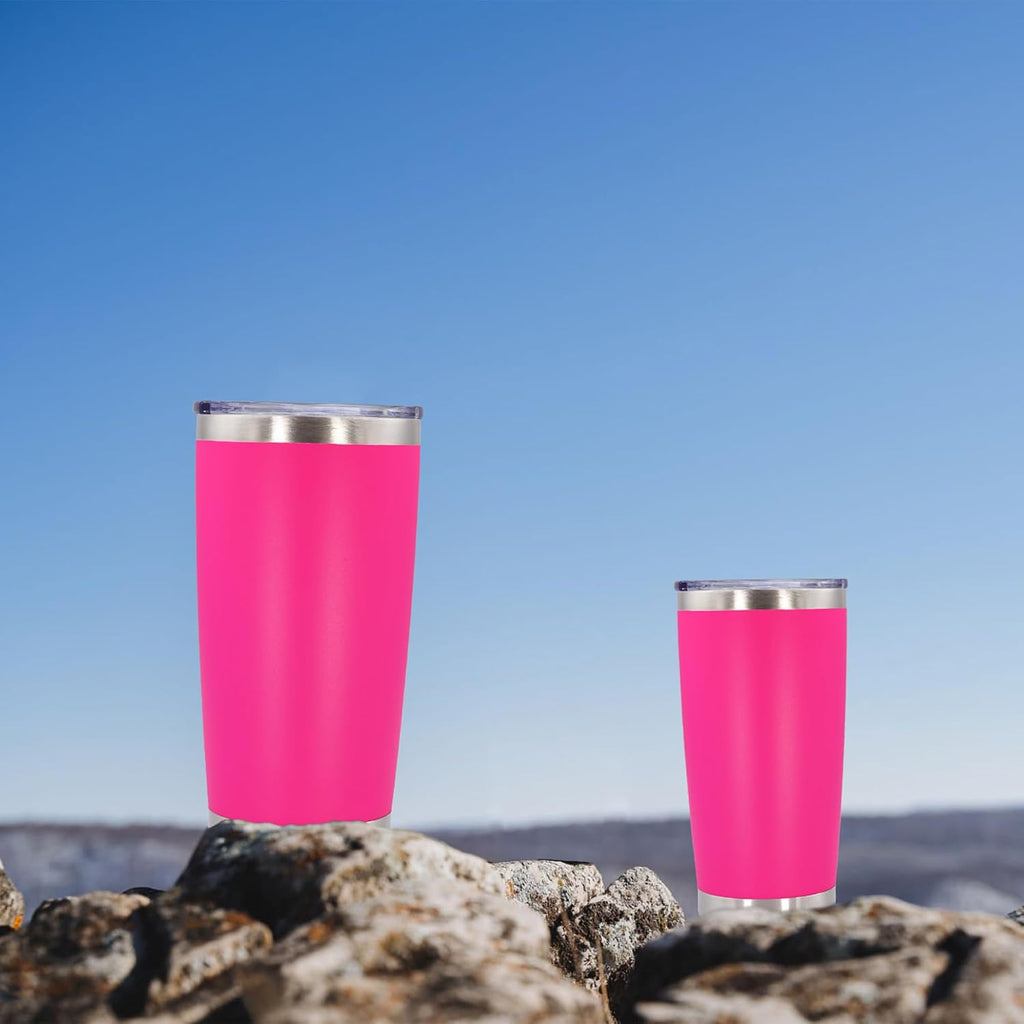 20oz Tumbler with Lid Stainless Steel Tumblers Insulated Mug Hot Pink 12P