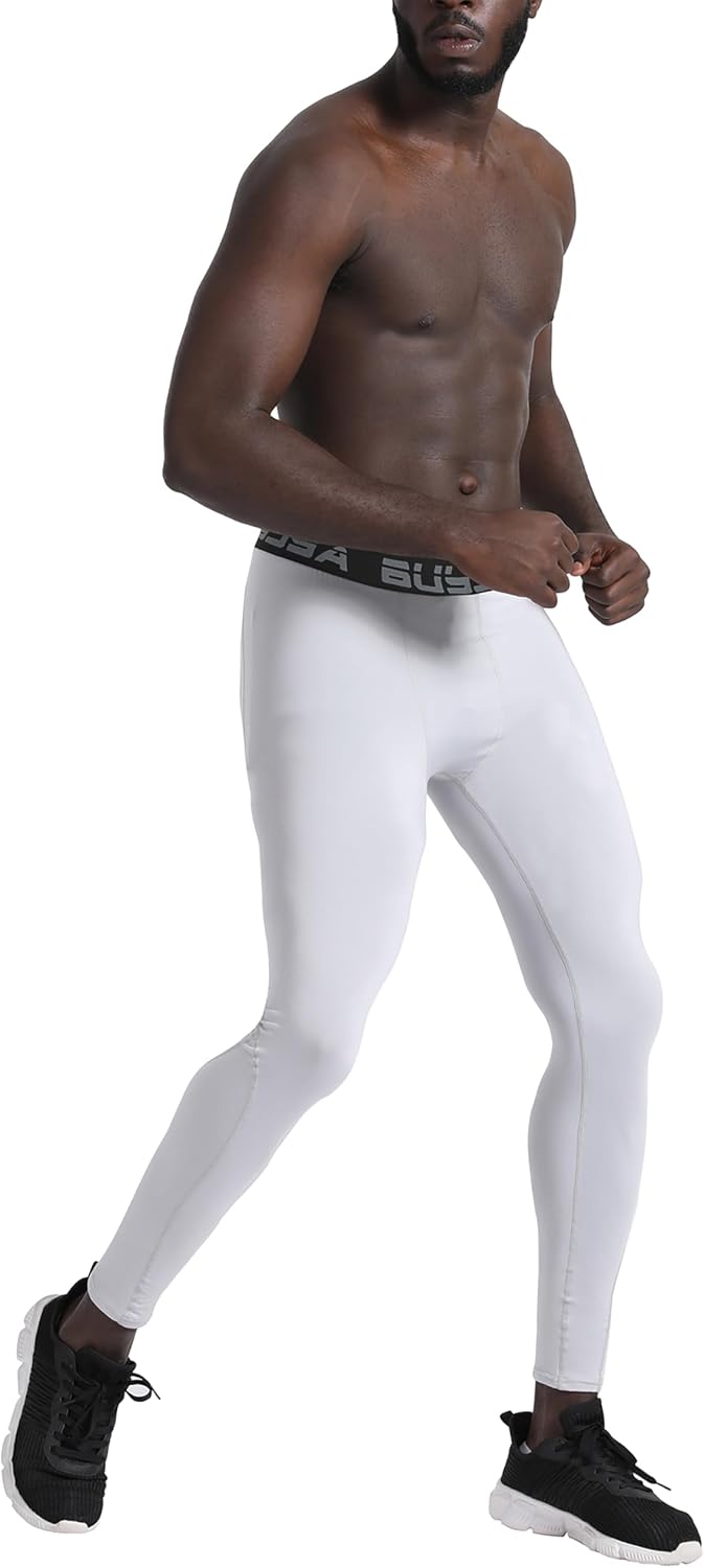 BUYJYA 3 or 5 Pack Men's Compression Pants Base Layer Tights Leggings