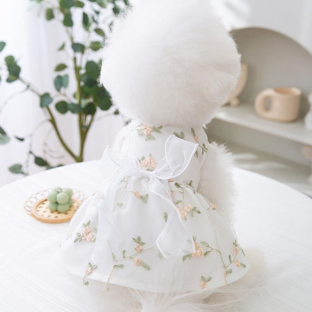 Dog Princess Dress Outfit Puppy Skirt Lace Shining Embroidered Bowknot Pet Clothes for Wedding Birthday Party Cat Apparel XX-Large