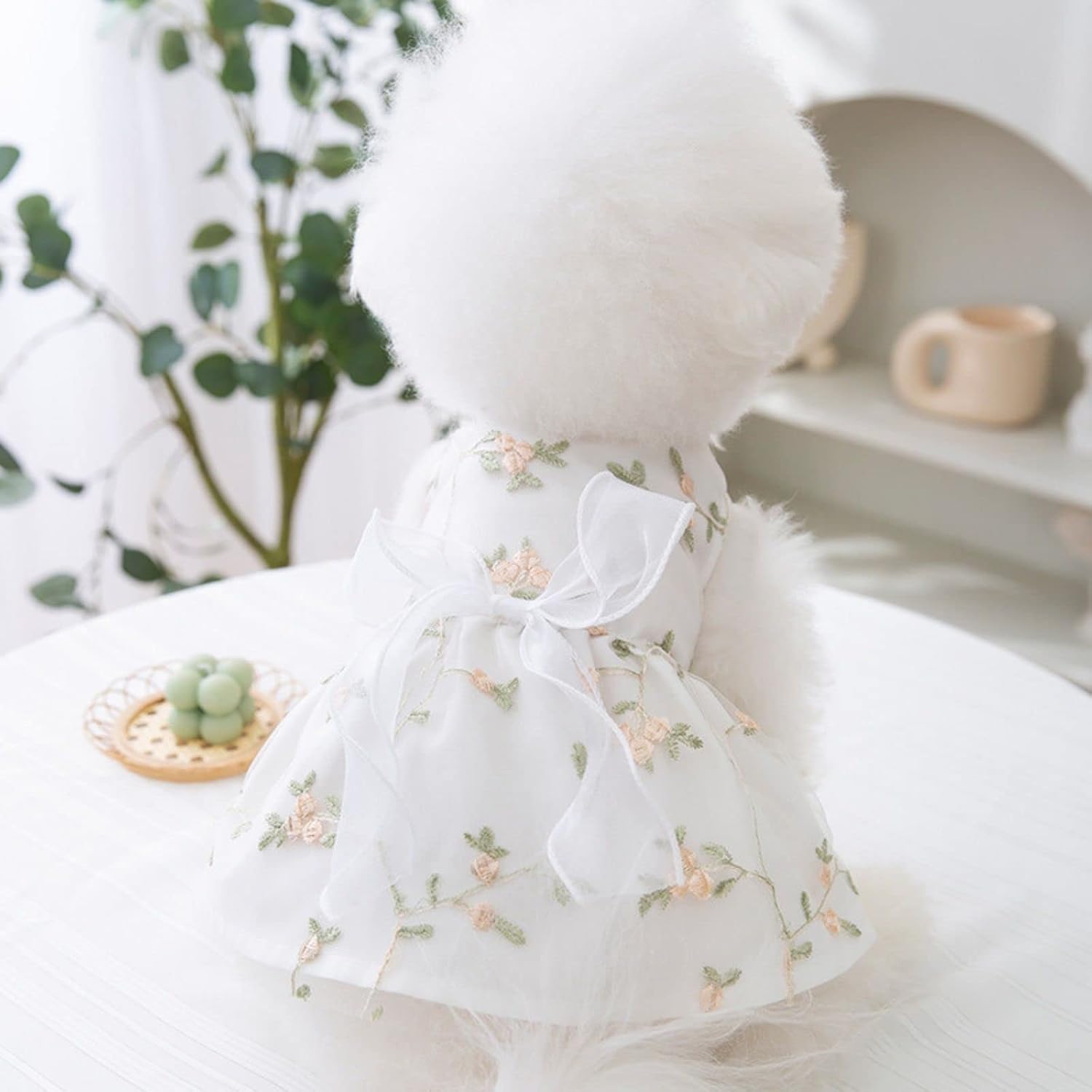 Dog Princess Dress Outfit Puppy Skirt Lace Shining Embroidered Bowknot Pet Clothes for Wedding Birthday Party Cat Apparel XX-Large