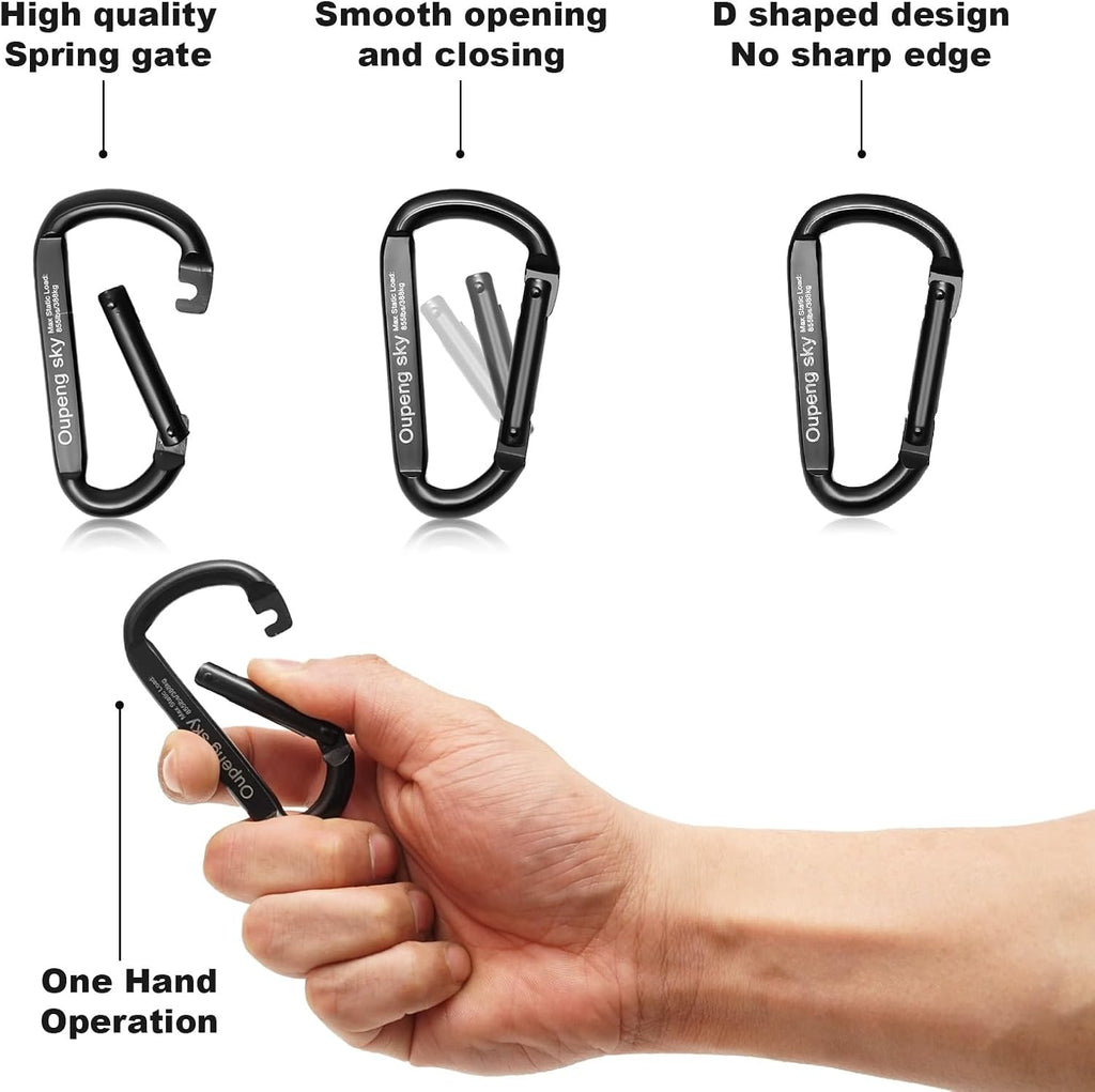 7PCS Large Carabiner Clip, 3" Steel Heavy Duty Carabiners 11KN/2475lbs