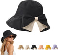 Women's Bowknot Wide Brim Sun Hat – Foldable, 360° Protection UV Protection Breathable Summer Travel Beach Hat