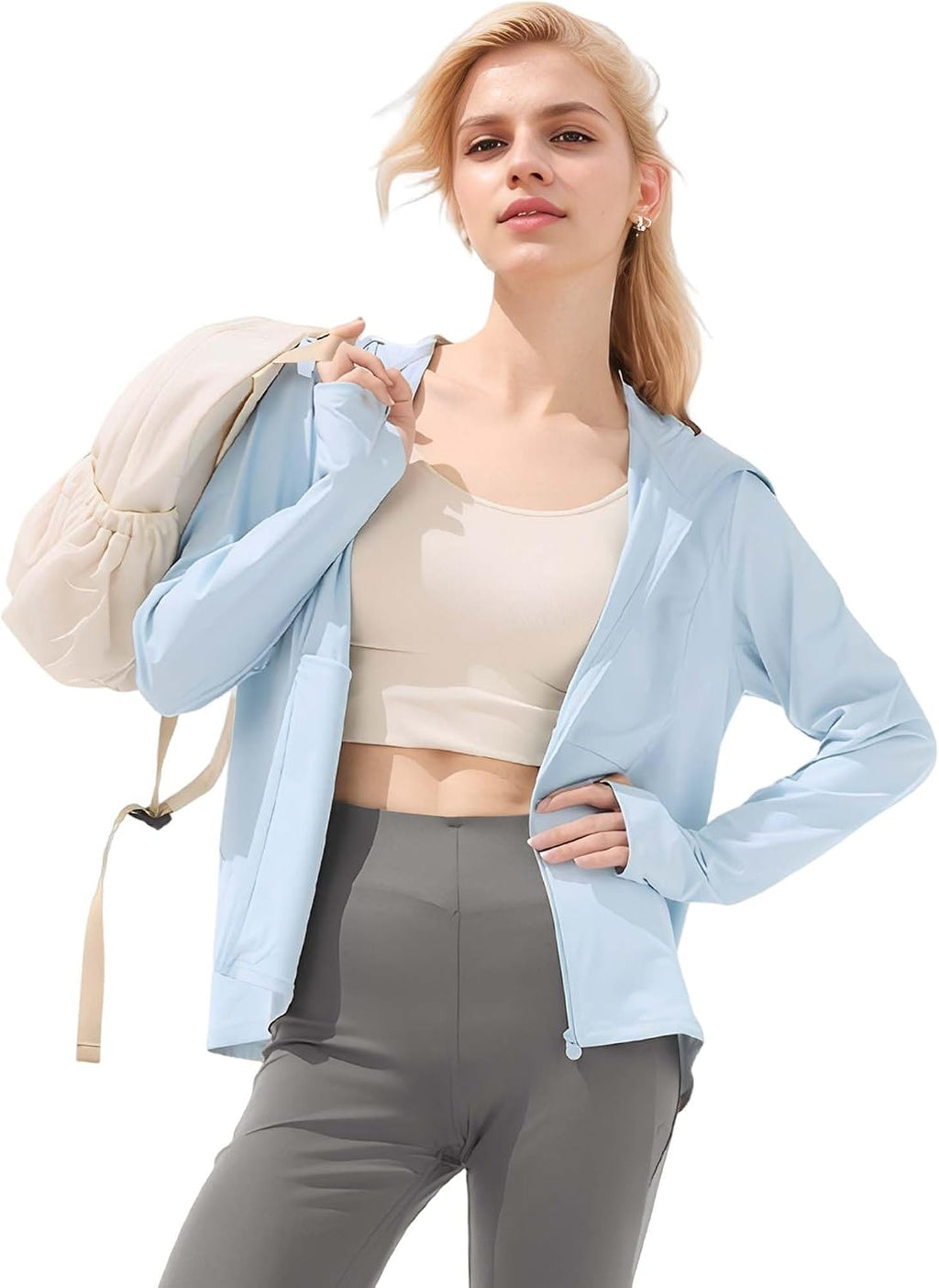 BENEUNDER Cooling Women's UPF 50+ Sun Protection Lightweight Hoodie Jacket Long Sleeve Active Sun Shirts for Outdoor Workout