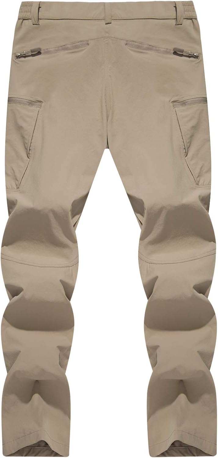 TACVASEN Men's Lightweight Hiking Tactical Pants Waterproof Quick Dry Cargo Work Rain Outdoor Pants 8 Pockets