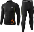 MEETYOO Thermal Underwear for Men, Winter Gear Long Johns Base Layer Top and Bottom Set for Skiing Running