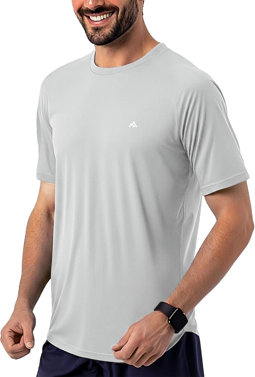 Men's Instant Cooling Crew Neck T-Shirt for Hot Weather