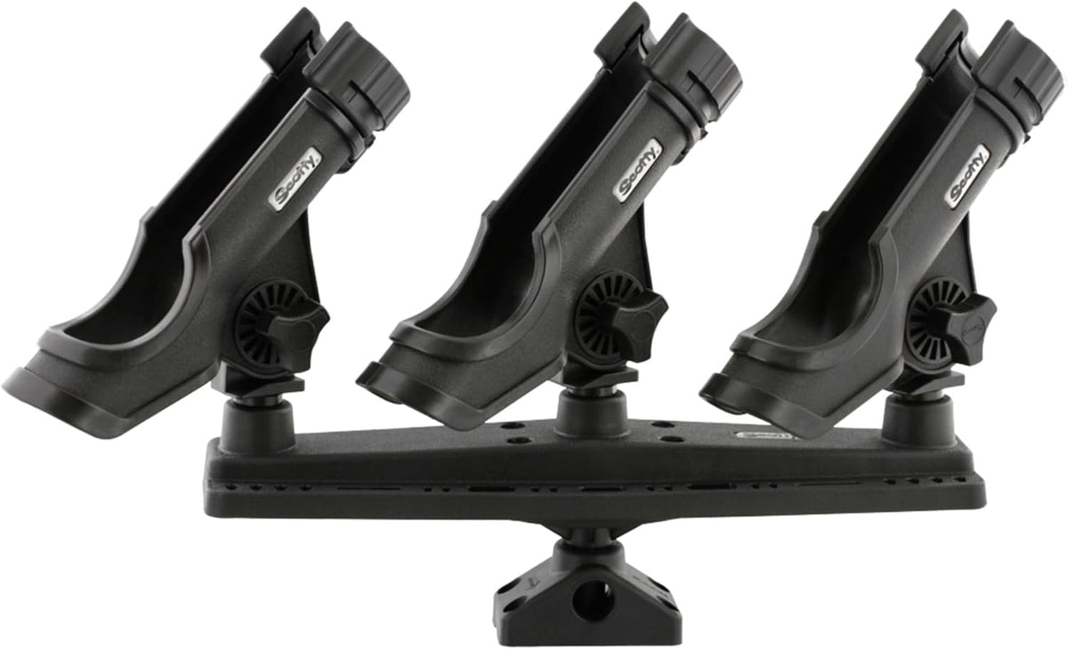 Scotty #256 Triple Rod Holder, black, one size