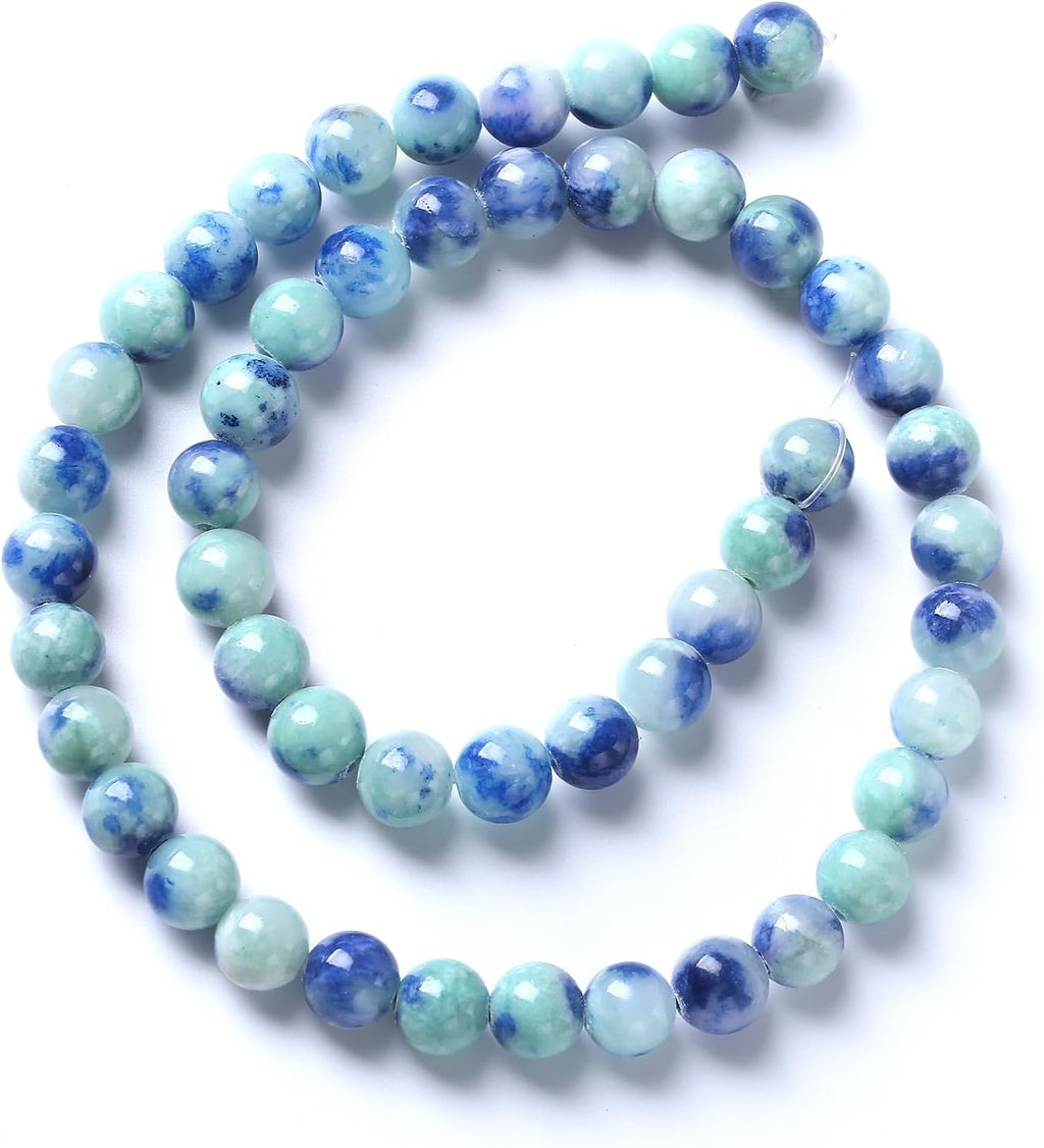 12MM 32PCS Peacock Blue Persian Jade Spacer Loose Beads for Jewelry Making DIY Bracelet Necklace