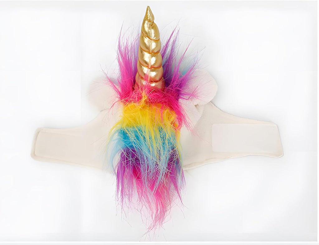 NACOCO Cat Unicorn Hat with Ear Hole for Small Dogs Puppy, Cat Costume Accessory for Halloween, Cosplay Mane Cap (with Ear Hole)