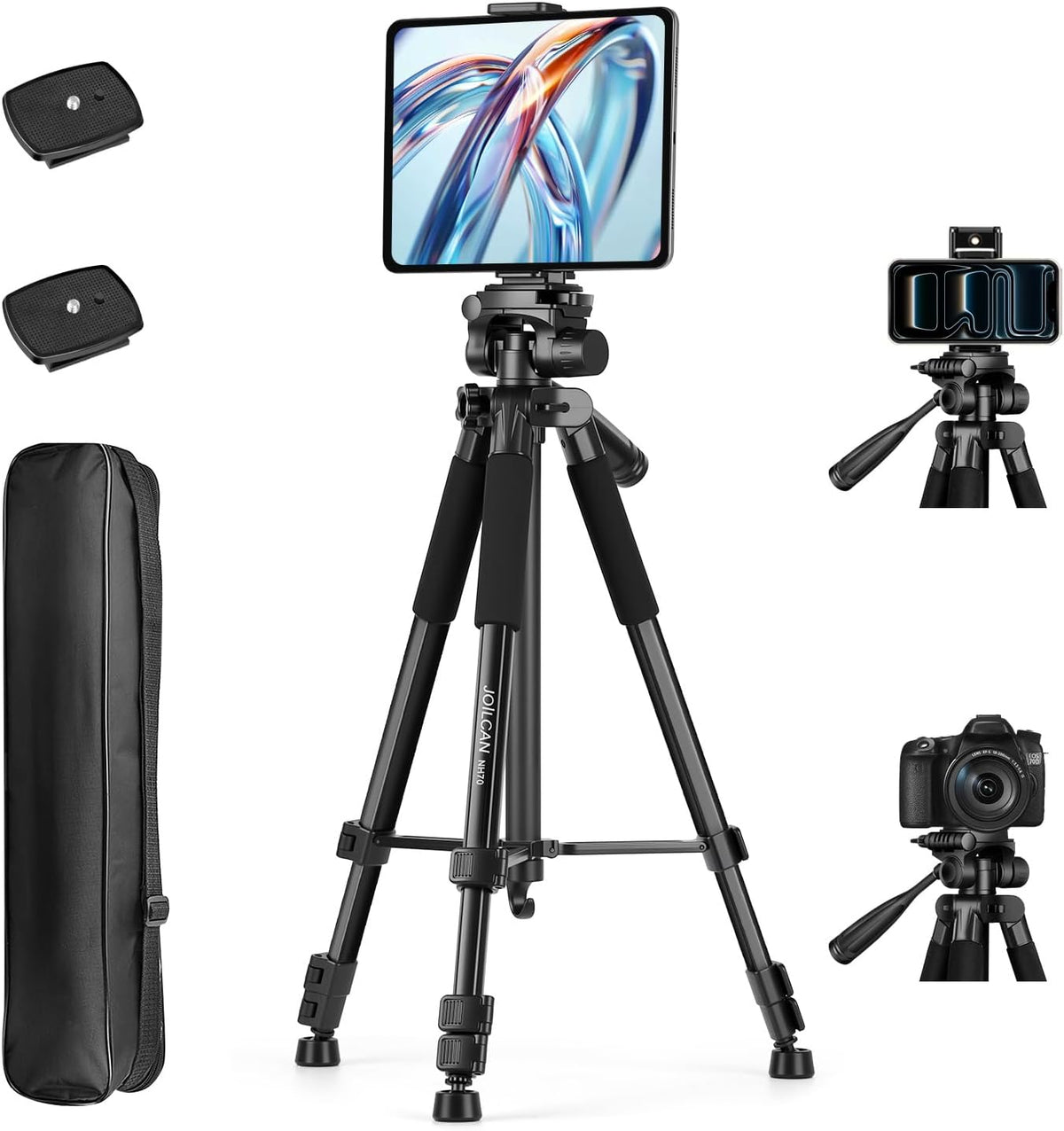 JOILCAN 67" Phone iPad Tripod, Professional Camera Tripod