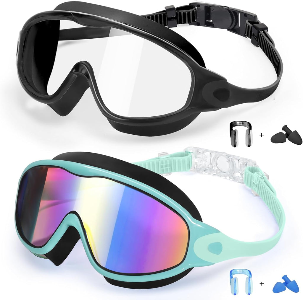 2 Pack Kids Swimming Goggles Anti-fog Swim Goggles Toddler Girls Boys 3-15