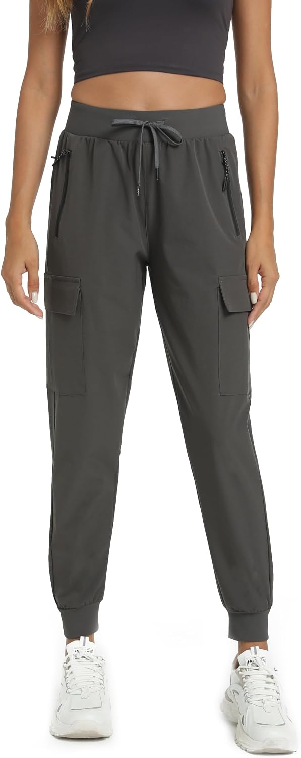 Womens Cargo Hiking Pants with 4 Pockets Lightweight Water Resistant