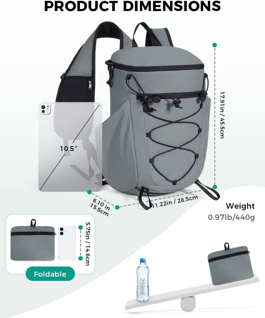 Blue Quartz Lightweight Hiking Backpack, 20L Packable Water Resistant Daypack with Phone Pocket & RFID Blocking for Travel, Camping, Outdoor Pack for Men Women