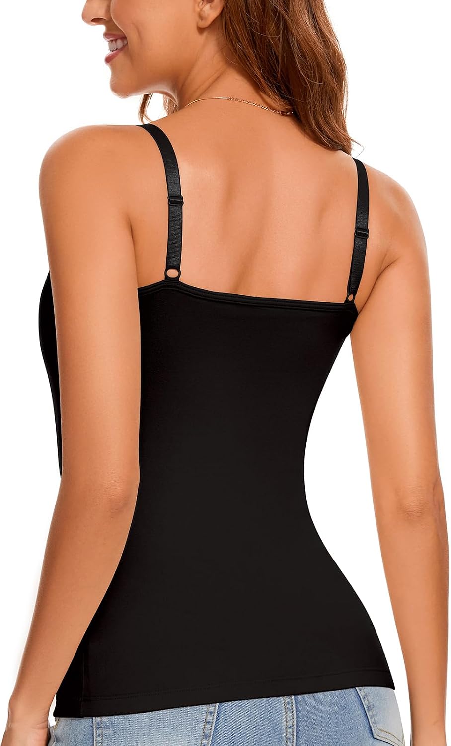 WOWENY Thermal Tank Tops for Women Adjustable Straps Warm Base Layer Shirt