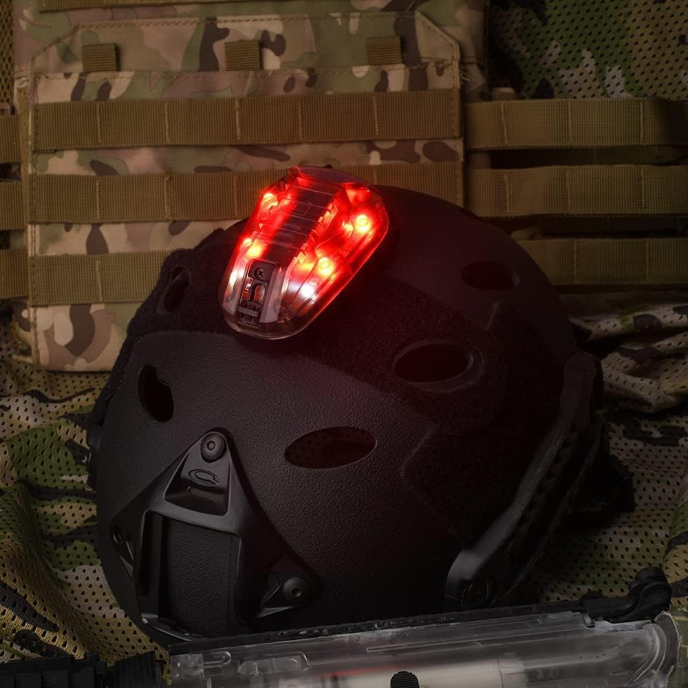 NOBUHIRO 4 Modes Tactical Helmet Light with Visible LED+IR Constant/Strobe