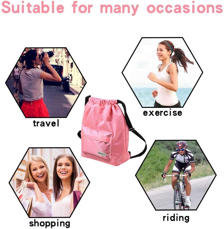 KIKIGOAL Dry Wet Separated Swimming Bag Portable Drawstring Backpack Waterproof Gym Sports Pool Beach Gear Bag