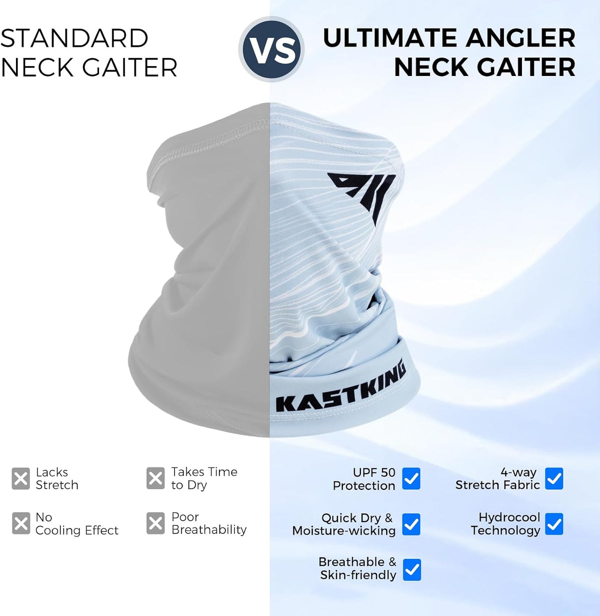 KastKing Ultimate Angler UPF50+ Neck Gaiter, Men & Women