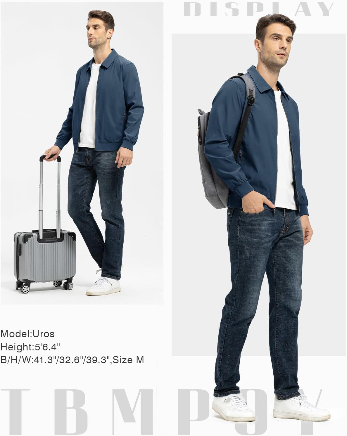 TBMPOY Mens Lightweight Jackets Casual Stylish Windbreakers for Men Light Track Jacket Laydown Collar Fall Golf Coats