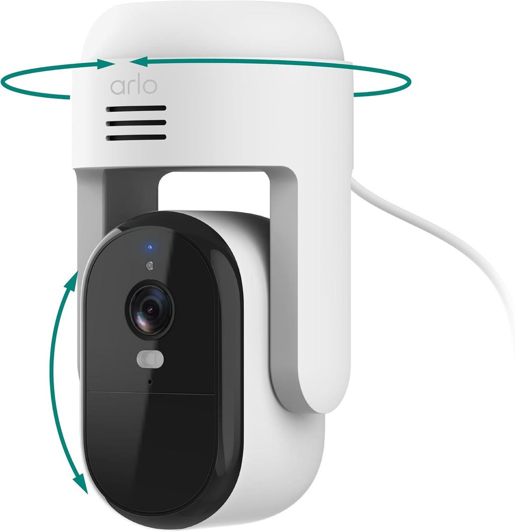 Arlo Essential Outdoor Pan Tilt Zoom Security Camera 2K Wired - 2-Cam | 360° pan & 180° tilt; Outdoor camera; Person, vehicle, package & pet detection; Auto motion tracking; 1-mo Secure plan incl.