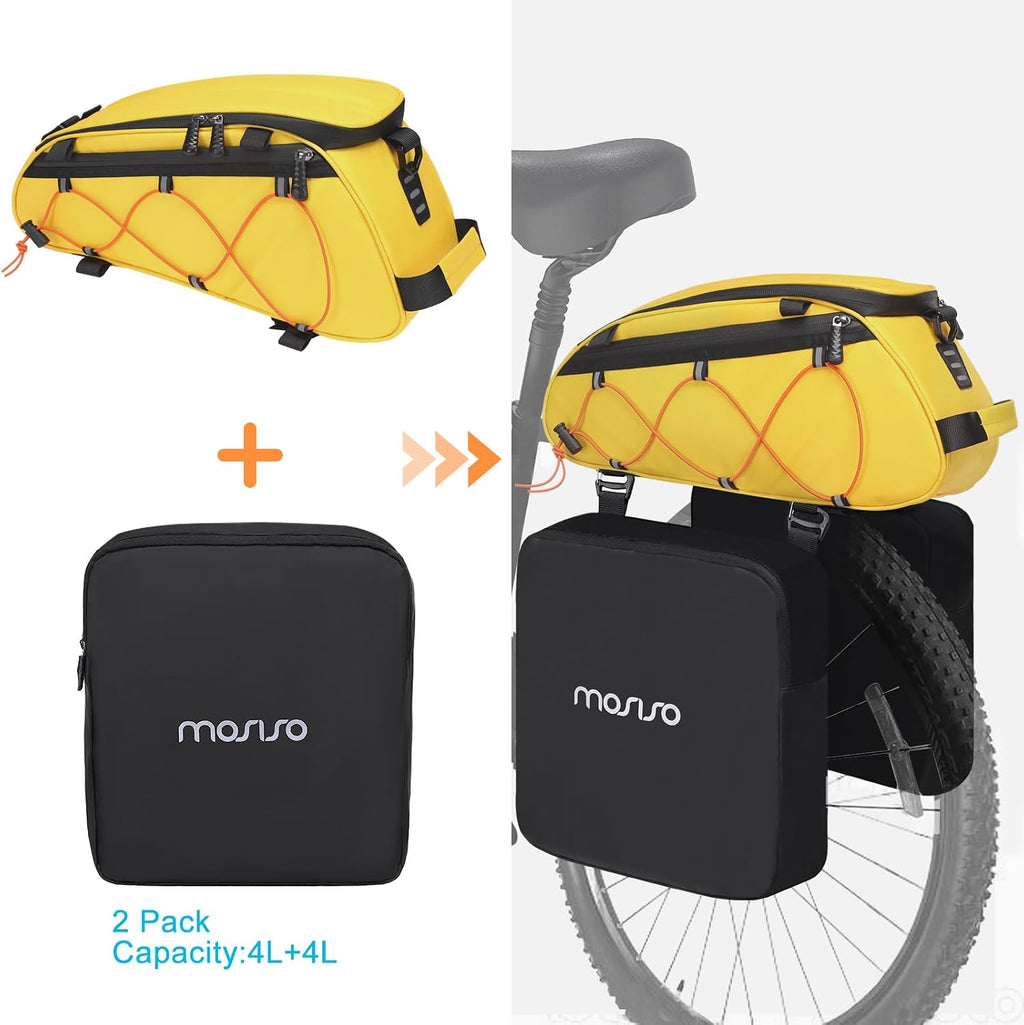 MOSISO Bike Rack Bag Bicycle Bike Trunk Cooler Storage Handbag, Yellow