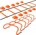 TNZMART Agility Ladder and Disc Cones Training Set Adjustable Rungs Training Ladder with 10 Plastic Sport Cones for Training