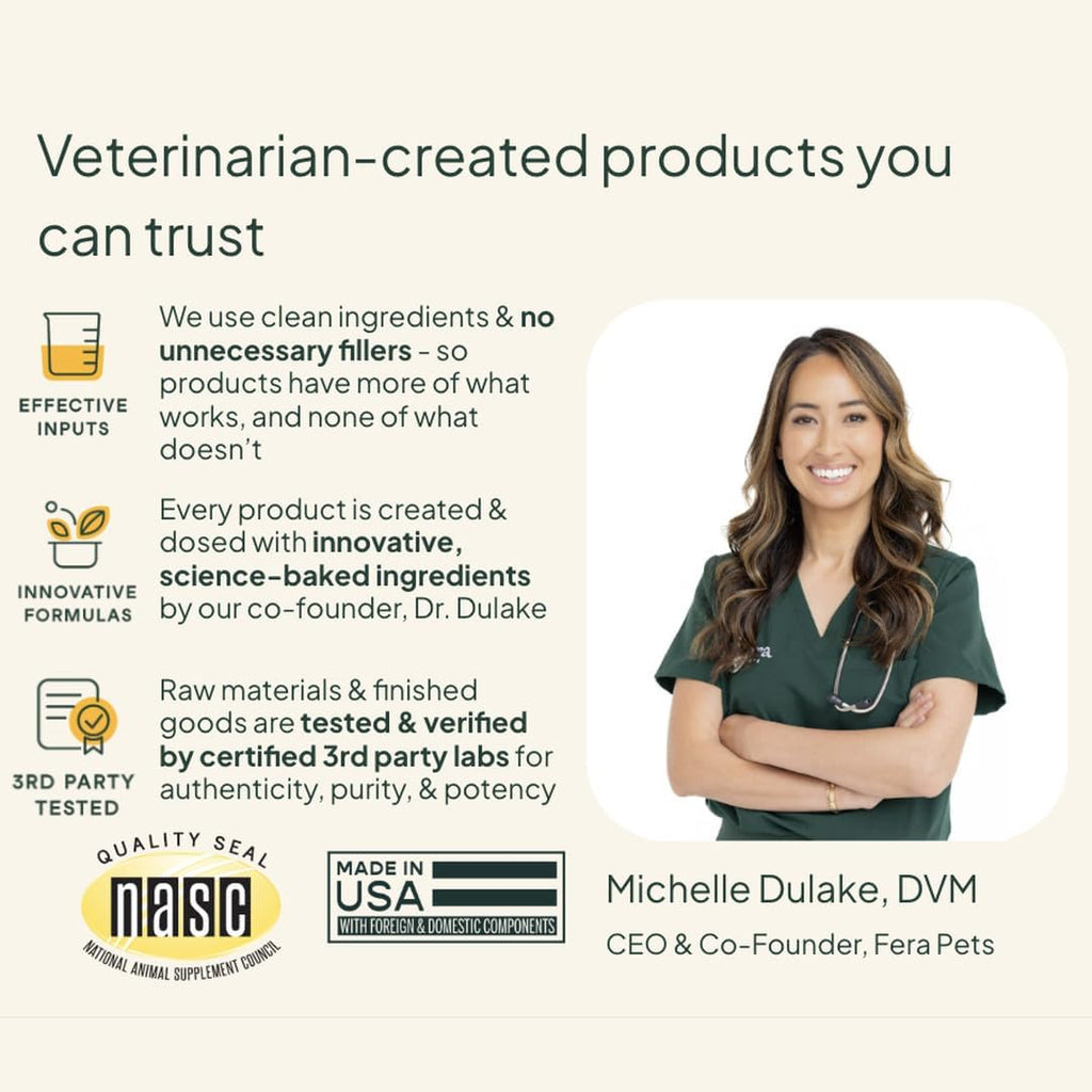 Fera Pets Organic Probiotics for Dogs & Cats with Prebiotics, 60 Scoops