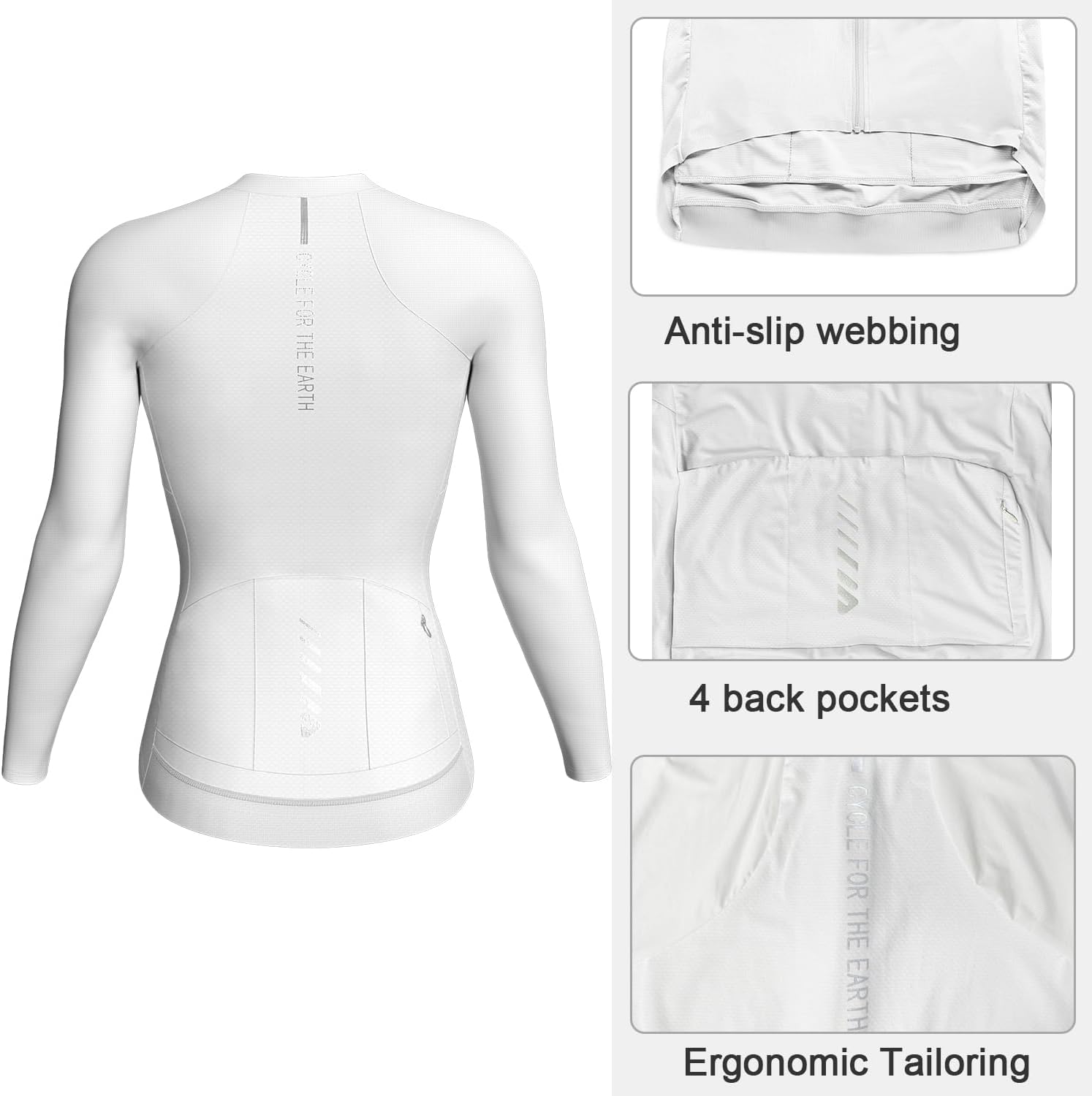 Wulibike Cycling Jersey Women Long Sleeve,Bike Shirts for Women Biking Tops Breathable Cycle Jerseys with 4 Pockets