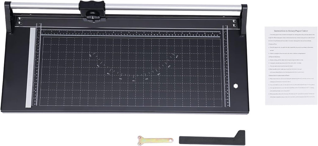 Rotary Paper Trimmer - Precision Cutting Tool with Self-Sharpening Blade for Photo Paper/Cardstock/Film, Heavy-Duty Craft Cutter for Scrapbooking & Office Use, Non-Slip Base & Angle Guide (24 inches)