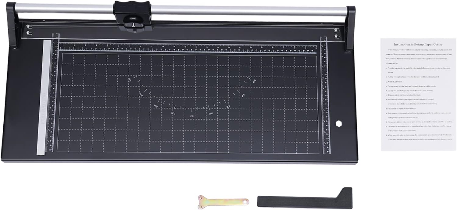 Manual Precision Sliding Rotary Paper Trimmer 24 Inch Photo Paper Film PVC Rolling Cutter Trimmer Paper Craft Tool with Sharp Blade