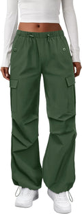 COPYLEAF Cargo Pants Women Parachute Baggy Hiking Pants with Pockets Travel