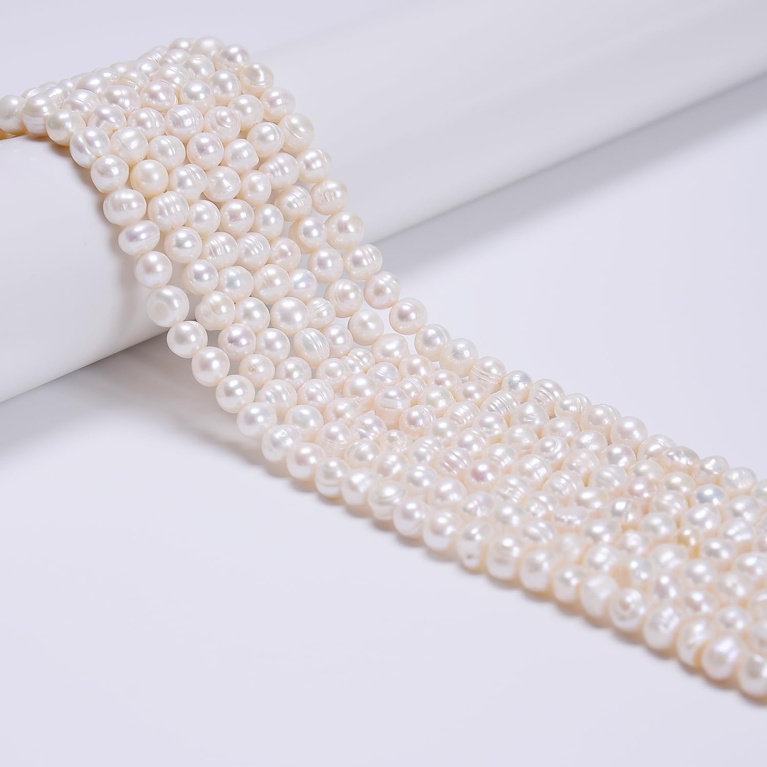 AD Beads Natural Freshwater White Pearl Round Beads 15" 4mm 6mm 8mm 9mm 10mm 11mm 12mm (5.2mm)