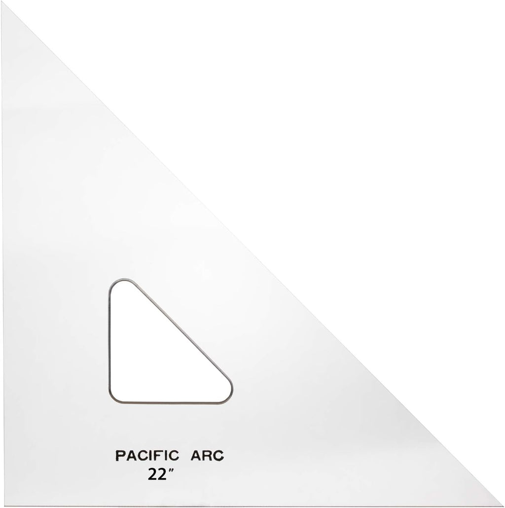 Pacific Arc Drafting Triangle, 22-inch, 45/90 Degrees, Clear Acrylic