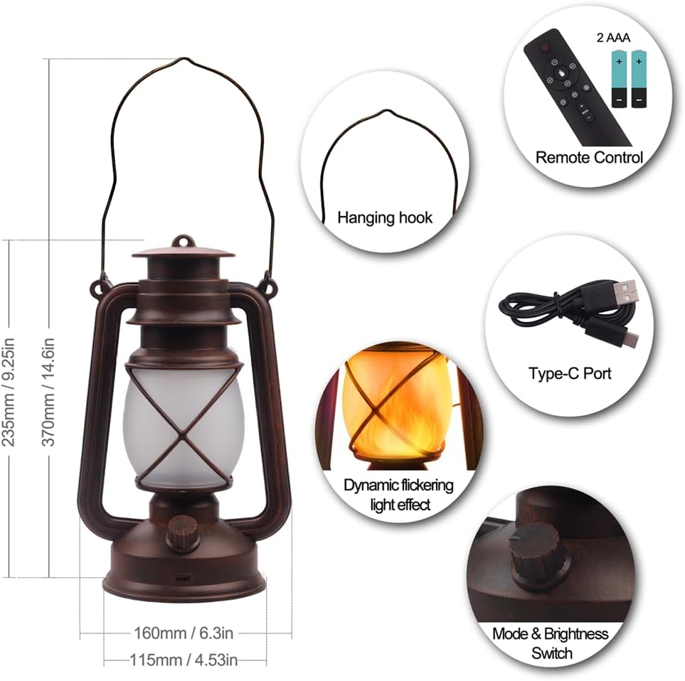 Marlrin USB Rechargeable Lanterns 2 Pack with Remote Control 4 Modes Lights