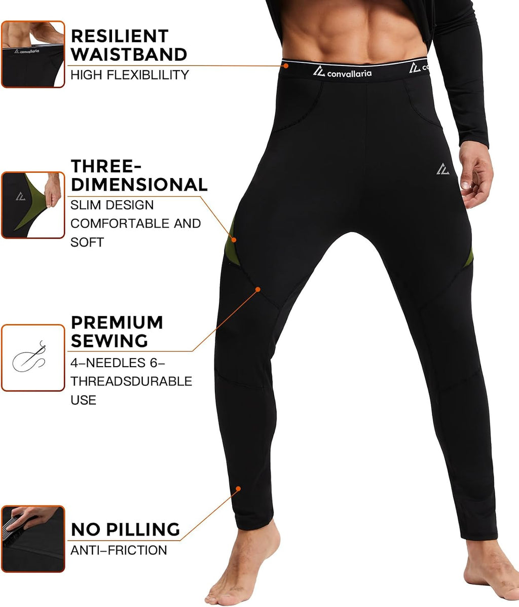 Mens Thermal Underwear Long Johns Set Cold Weather Hunting Base Layer