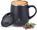 Ideus 16 oz Insulated Coffee Mug with Handle and Lid (Storm Black)