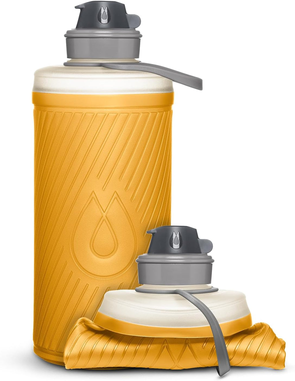 HydraPak Flux Collapsible Backpacking Water Bottle (1.5L, Mammoth Grey)