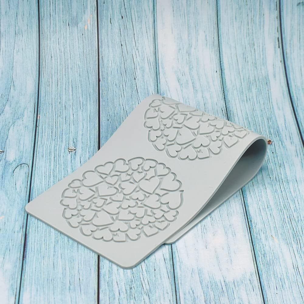 Hollow Leaf Silicone Molds Lover Heart Chocolate Molds Geometry 3D Silicone Mould Chocolate Candy Leaf Mold Sugar Craft Cake Decoration Cupcake Top (N_Heart_14.4 * 5 * 0.12inch)