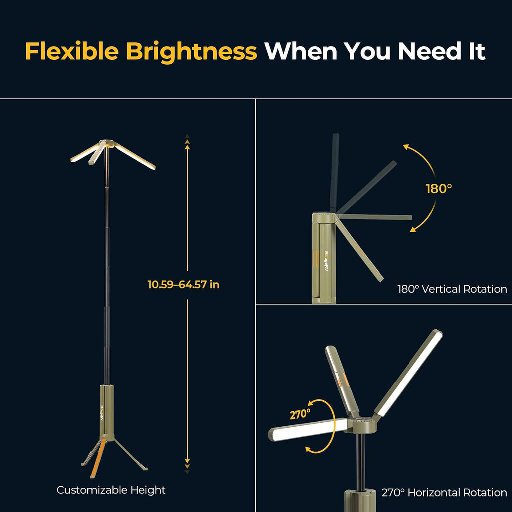 BougeRV Telescopic Camping Light CL04, 15600mAh Camp Lantern Rechargeable