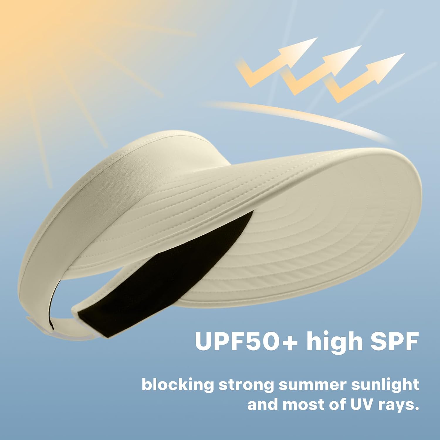 WANDER Sun Visor Hat Wide Brim Packable Large Beach Cap for Women