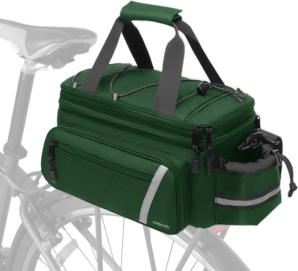 MOSISO Bike Rack Bag with Rain Cover, Bike Trunk Cooler Handag,Jungle Green