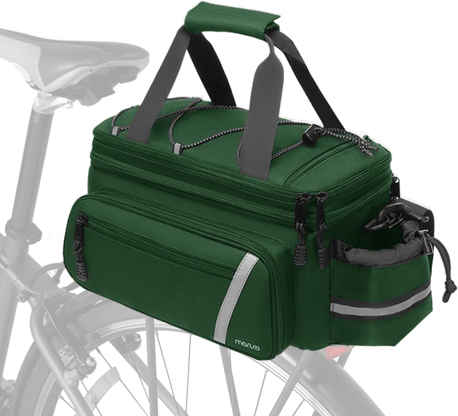 MOSISO Bike Rack Bag with Rain Cover, Bike Trunk Cooler Handag,Jungle Green