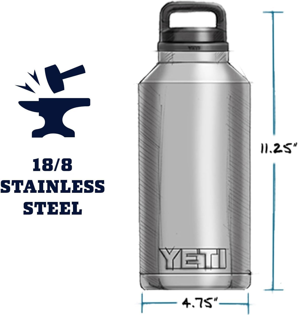 YETI Rambler 64 oz Bottle with Chug Cap, Pace Purple