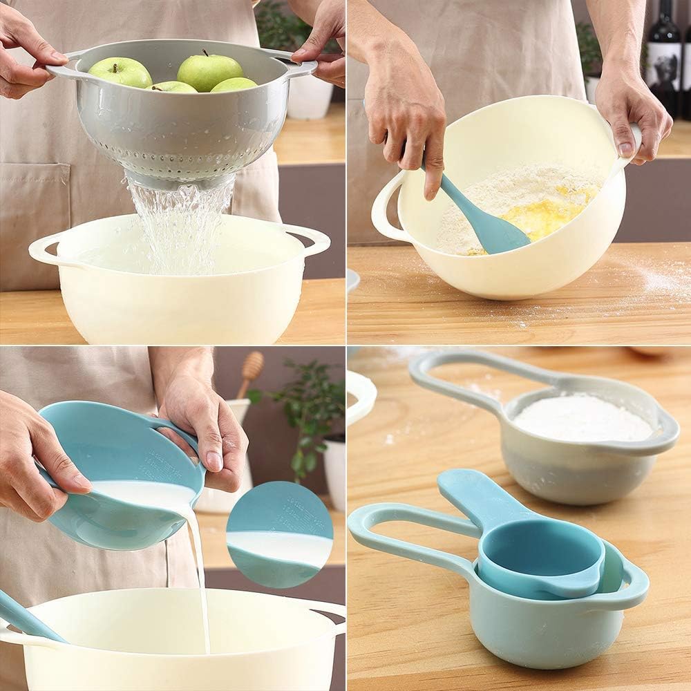 Plastic Mixing Bowls, Multicolored, Set of 8, Rv Camping Accessories
