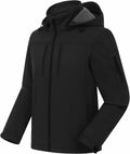 CREATMO US Men's Softshell Military Jacket With Removable Hood, Fleece Lined and Water Repellent Outdoor Reflective Coat