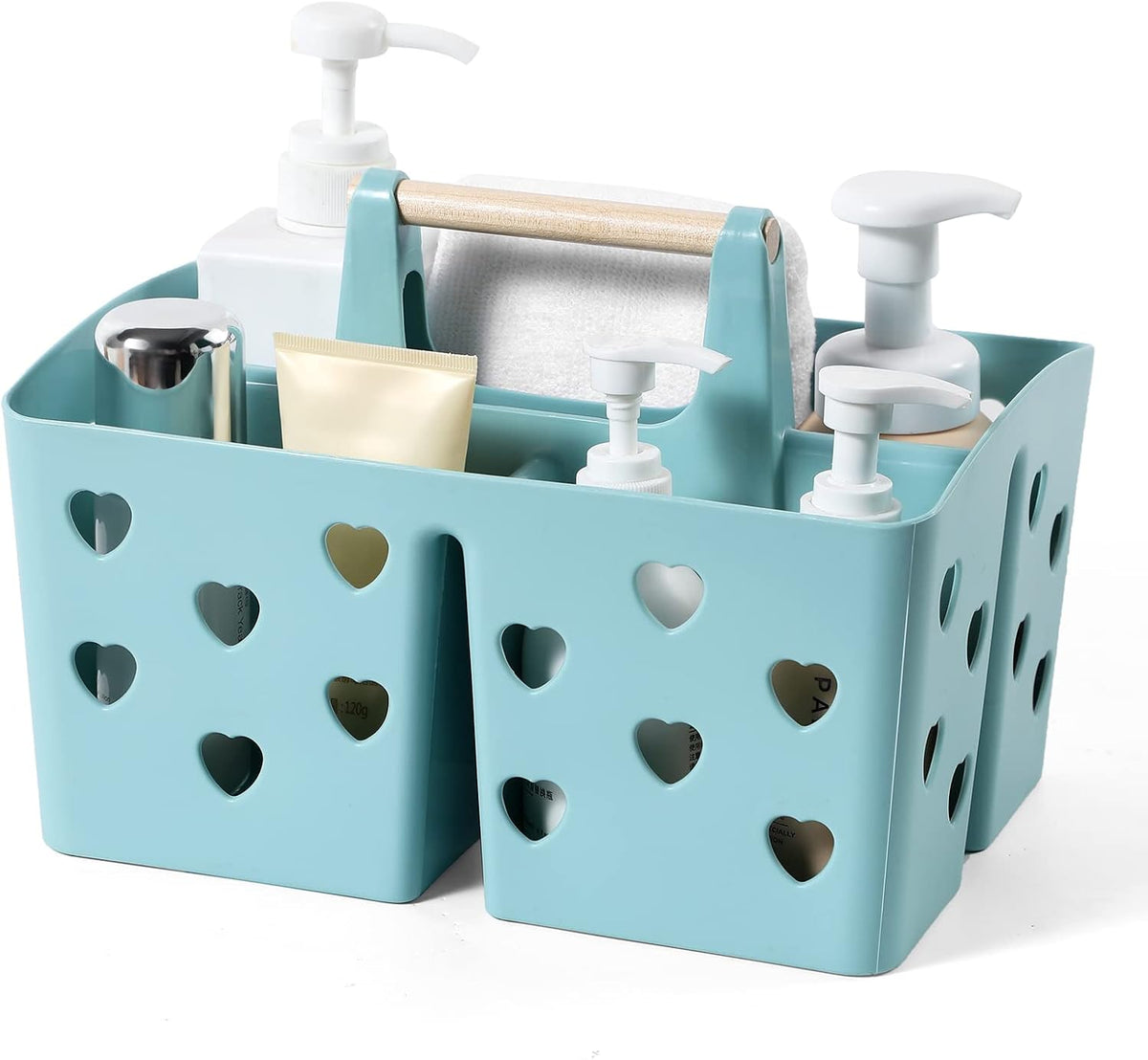 Portable Shower Caddy Plastic Shower Basket Organizer with Handle, Blue